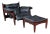 Brazilian Rosewood & Leather Sling Chair and Ottoman by Sergio Rodrigues for Isa For Sale