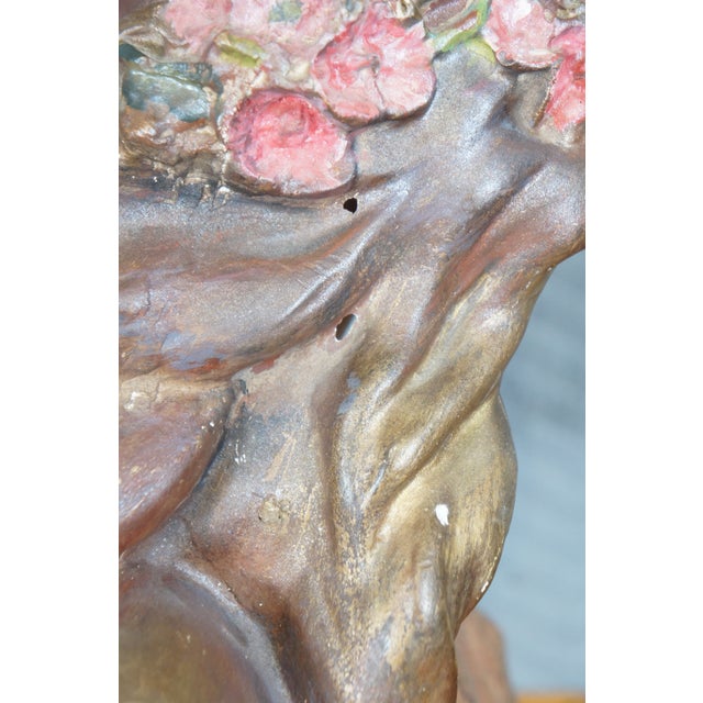 Drawing/Sketching Materials Mid 20th Century Le Printemps Spring Chalkware Bust Statue Sculpture H. L. Bläsche 24" For Sale - Image 7 of 12