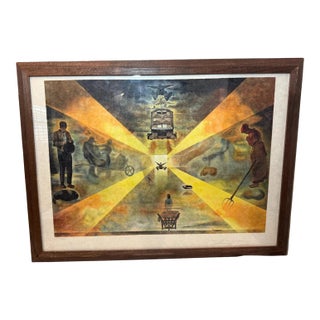 Vintage Salvador Dali the Railway Station at Perpignan Lmt. Ed. Surrealism Print For Sale