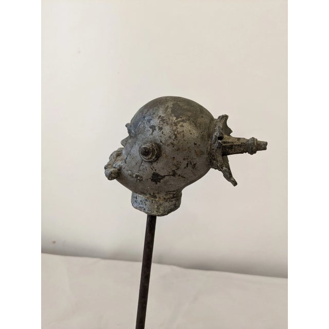 Rustic Vintage Zinc Head of Warrior For Sale - Image 3 of 4