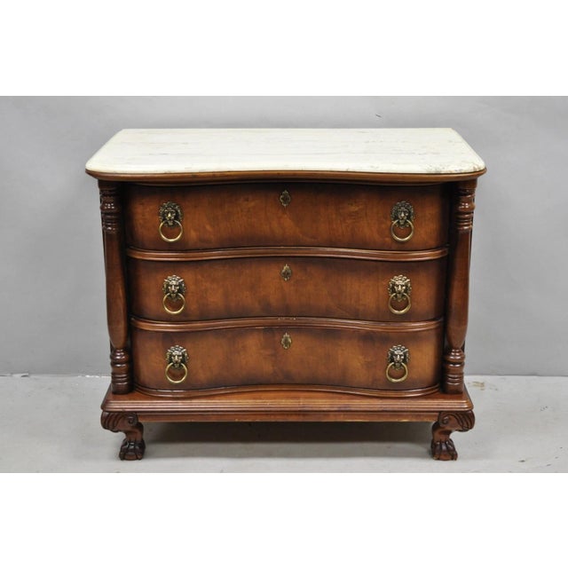 Late 20th Century Pulaski Sagamore Hill Victorian Cherry Wood Marble Top Commode Nightstand Chest For Sale - Image 16 of 16