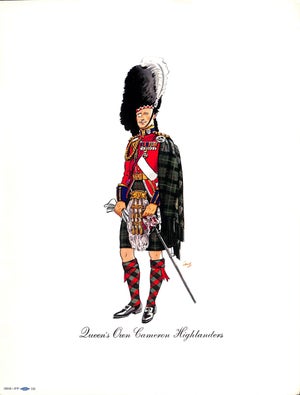 1950s Queen's Own Cameron Highlanders Traditional Reproduction Print