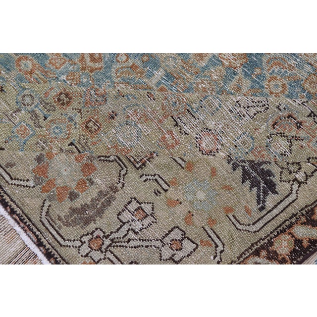 Antique Persian Malayer Gallery All-Over Geometric Design in Muted Colors For Sale - Image 11 of 12