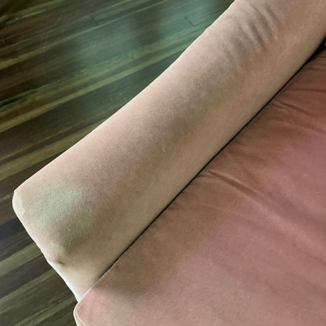 Pair of Vintage Bassett Soft Pink Velvet Club Chairs For Sale - Image 14 of 15