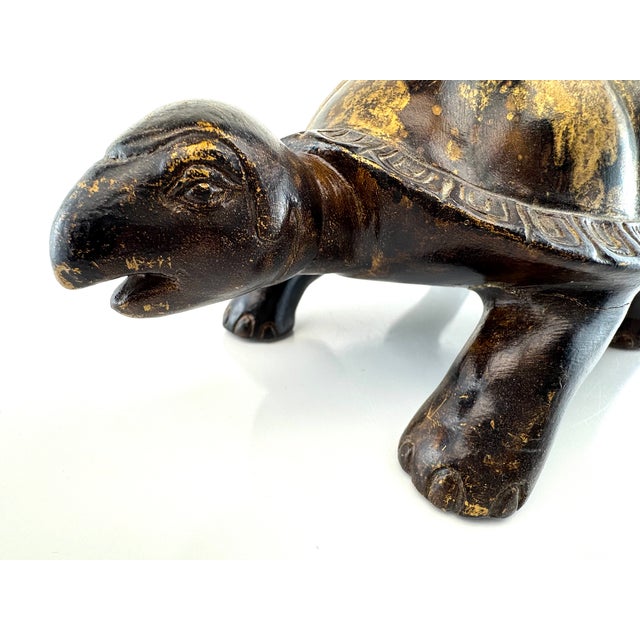 1960s Vintage Mid Century Gilt-Finish Tortoise Sculpture, Hollywood Regency Style Decorative Object For Sale - Image 5 of 15