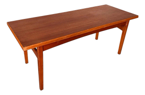 Mid-Century Teak and Beech Rectangular Coffee Table, 1960s