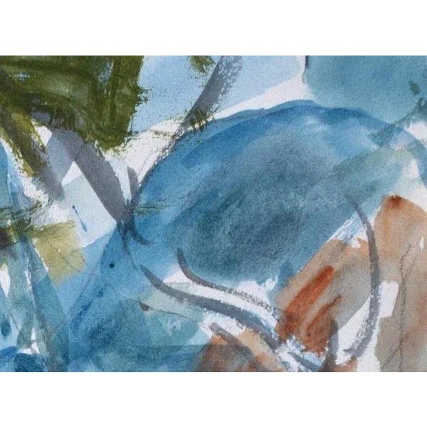 Late 20th Century Late 20th Century "Villefond" Naturalistic Aquarelle Painting on Paper by Marcel Saint-Jean For Sale - Image 5 of 11