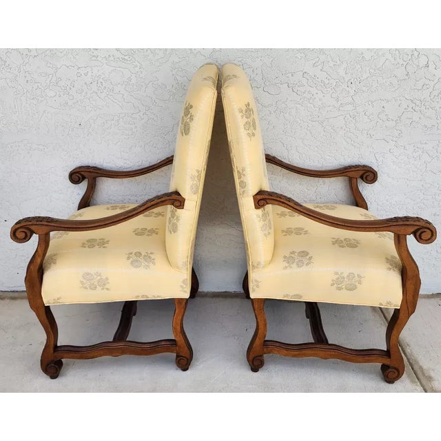 Drexel Heritage Drexel Heritage French Os De Mouton Armchairs For Sale - Image 4 of 12