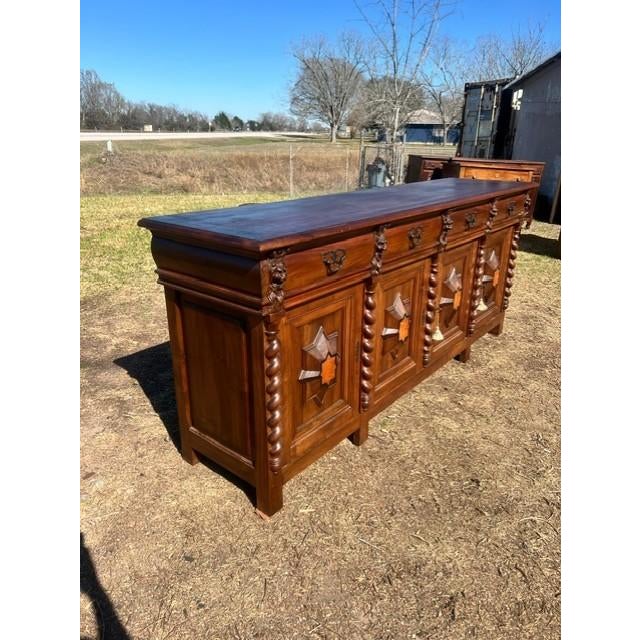 19th Century French Renaissance Solid Walnut Sideboard / Buffet For Sale - Image 11 of 18