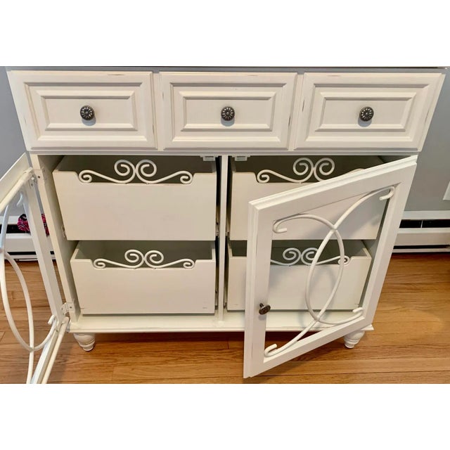 Large 38 inch wide bright white five drawer dresser featuring solid MDF engineered wood construction with modern details,...
