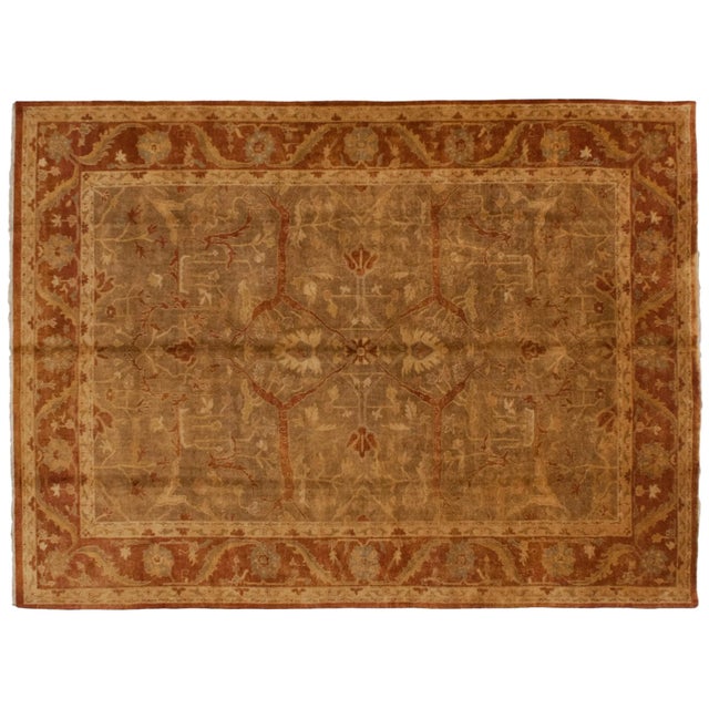 New Gold Wash Indian Oushak Design Rug - 9'9" X 13'3" For Sale - Image 11 of 12