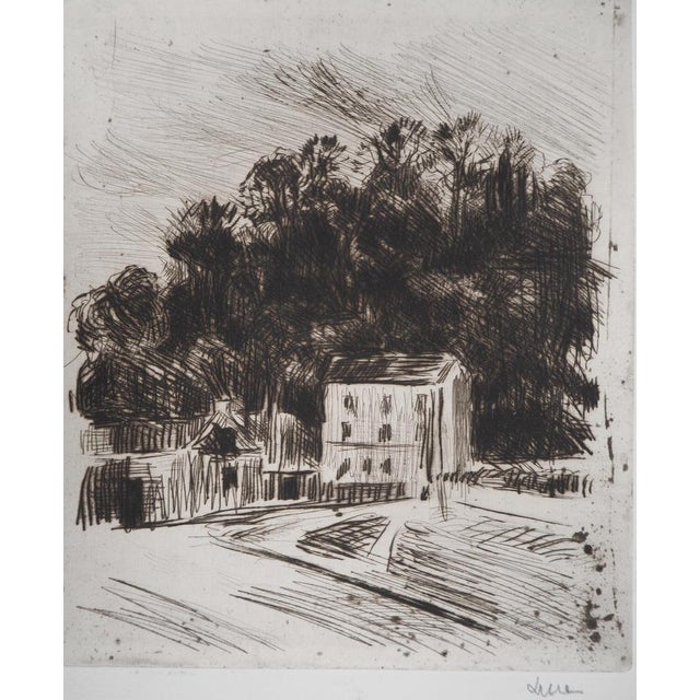 Maximilien Luce, Country Landscape (Bessy-sur-Cure), 1900, Original Signed Etching For Sale - Image 3 of 7