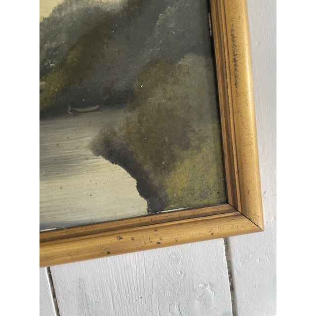 Stunning Antique oil painting on panel could be Dutch or German. Artist unknown. Gold wood frame.