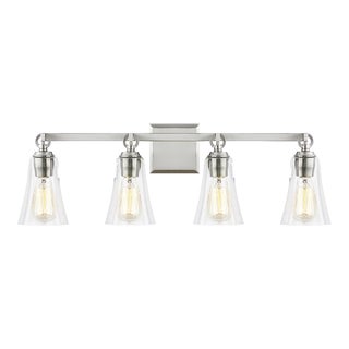 Sean Lavin by Visual Comfort Studio Monterro 4-Light Vanity, Satin Nickel For Sale