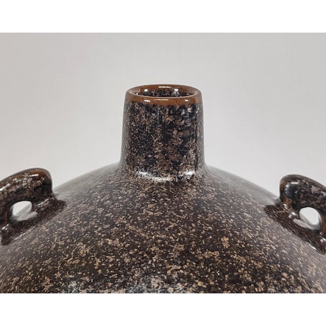 Japanese Vintage Toyo Japan Crystalline Glaze Ceramic Vase For Sale - Image 3 of 6