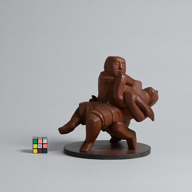 This teak statue is made by the Belgian artist Jan Keustermans. This is a unique piece. It dates back to 1978 and is...