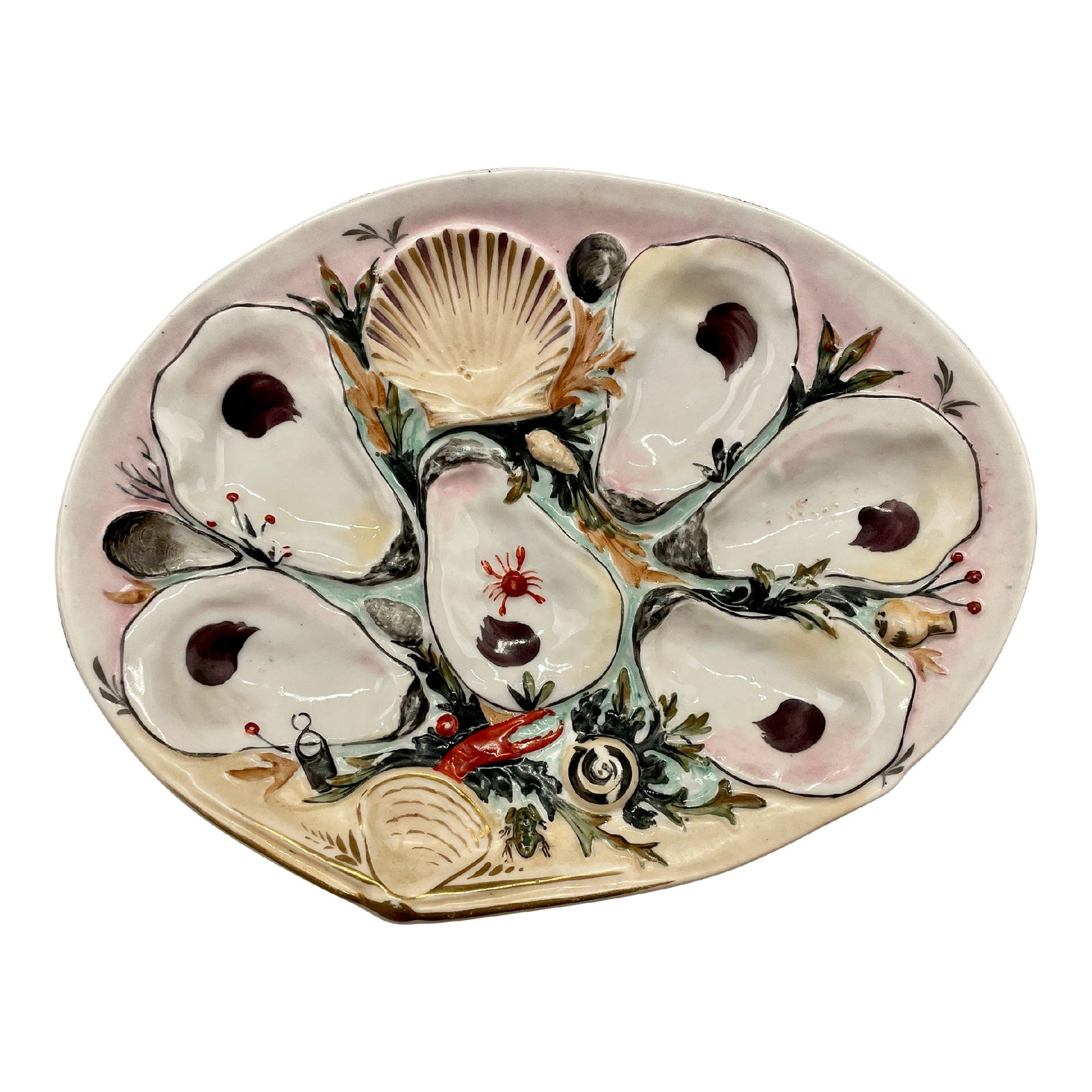 A 19th Century Oyster Plate Made by the Union Porcelain Works of