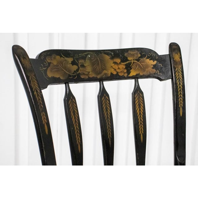 American American Folk Style Ebonized Painted Chairs, 2 For Sale - Image 3 of 5