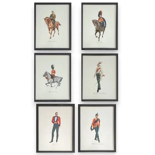 A set of 6 vintage color plates published by Schenley Import Corp. depicting Scottish Military officers and infantrymen in...
