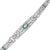 Early 20th Century Art Deco Platinum Bracelet With Diamonds and Emeralds For Sale - Image 4 of 4