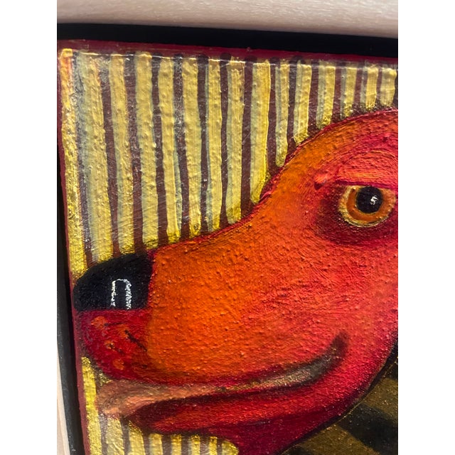 1990s Original Painting by Melinda K. Hall Entitled “Dog Side View “ Santa Fe Nm For Sale - Image 4 of 7