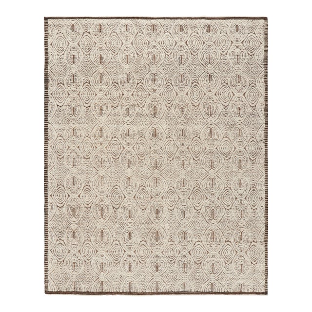 Rug & Kilim’s Moroccan Style Rug in Beige-Brown with Geometric Patterns - 8x10 For Sale