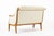 Antique French Art Deco Two-Seat Loveseat Sofa Cream Upholstery 1940s For Sale In Detroit - Image 6 of 12