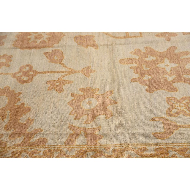 10x14 Fine Hand-Knotted Afghan Oushak Style Area Rug For Sale In Los Angeles - Image 6 of 8