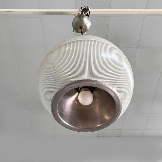 1960s Mid-Century Modern Italian Glass and Metal Feltre Chandelier by Ignazio Gardella for Greco, 1960s For Sale - Image 5 of 16