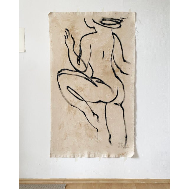Contemporary Female Painting on Unprimed Canvas by Anna Pepe For Sale - Image 3 of 6