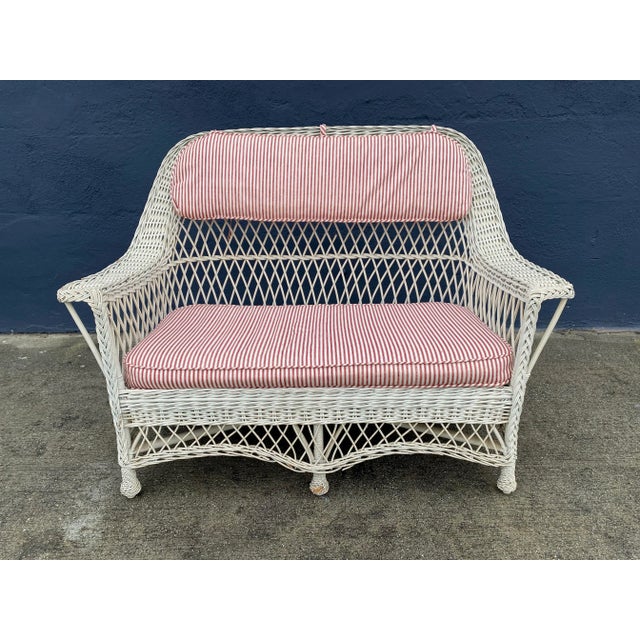 Bar Harbor Wicker Settee Chairish