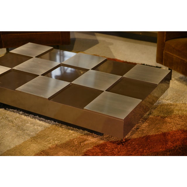 Checkerboard Coffee Table attributed to Roberto Monsani, 1970s For Sale - Image 10 of 11