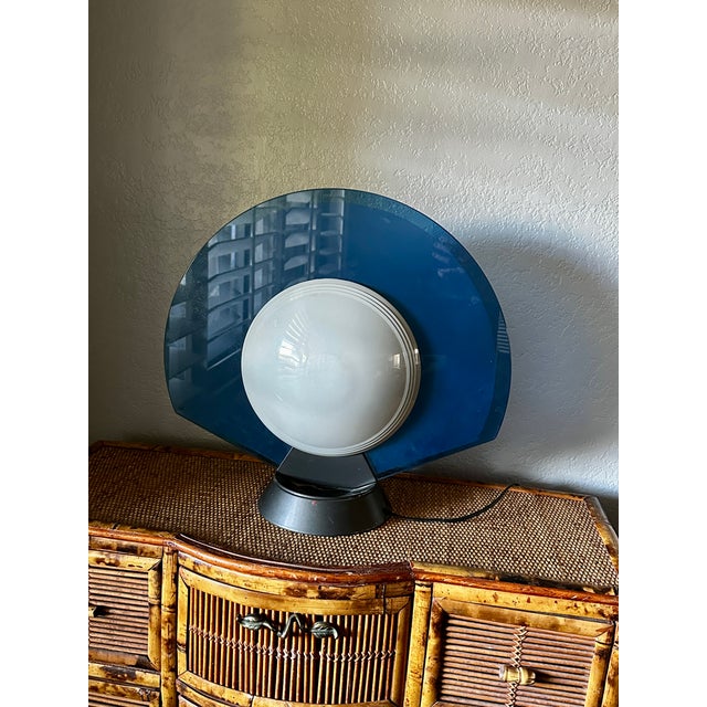Cornflower Blue 1980s Table Lamp "Tikal" by Pier Giuseppe Ramella for Arteluce For Sale - Image 8 of 9