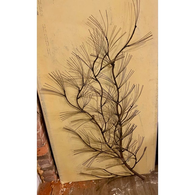 Curtis Jere Curtis Jere Nature Series Pine Tree Branch Wall Art Hanger Wrought Iron C. Jere For Sale - Image 4 of 11