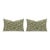 One Pair of Green Raised Velvet Down and Feather Lumbar Pillows 14 X 24 Solid Linen Back For Sale