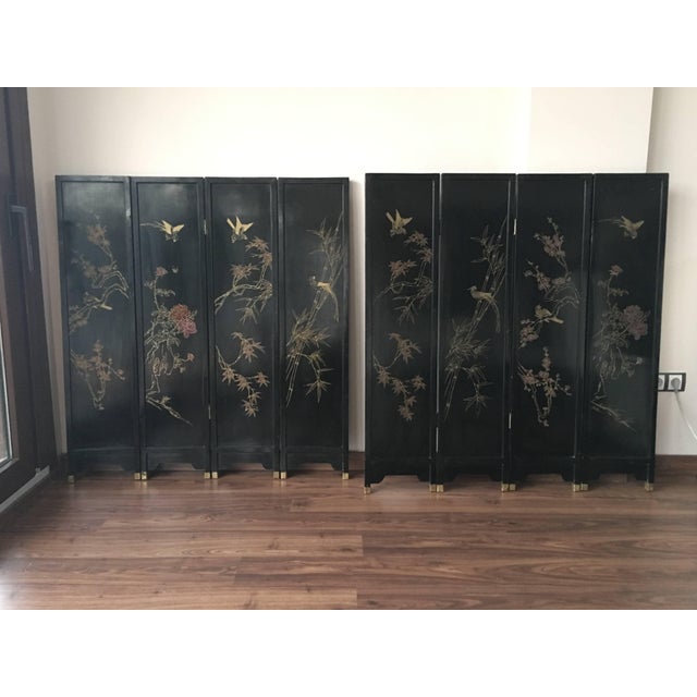 Chinoiserie Four-Panel Reversible French Chinoiserie Coromandel Screens Paris, 1920s - a Pair For Sale - Image 3 of 10