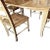 An Amish farmhouse style expandable kitchen dining table and 4 matching 3 rung ladder back chairs. The table is round in...