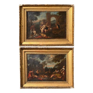 Circle of Francesco Albani, Cupid Scenes, 1600s, Oil on Canvas For Sale