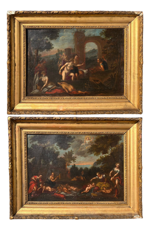 Circle of Francesco Albani, Cupid Scenes, 1600s, Oil on Canvas