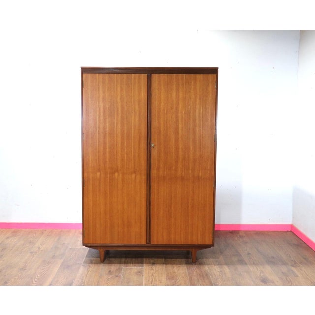 1960s Mid Century Modern Vintage Teak Armoire Wardrobe in the Style of Butilux Danish Style For Sale - Image 4 of 8