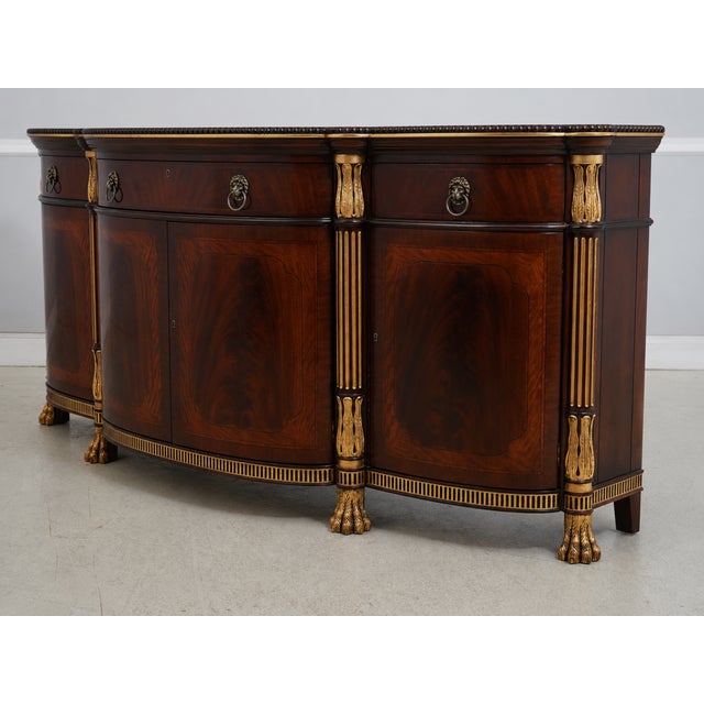 Age: c1998 Details: Model 9201-21-114 Gorgeous Figural Mahogany Throughout Key Locking w. Key Regency Style Gild Gold...