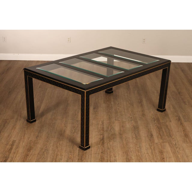 High Quality American Made Chinese Chippendale Style Black Lacquered Dining Table Possibly By Century Furniture (Not...