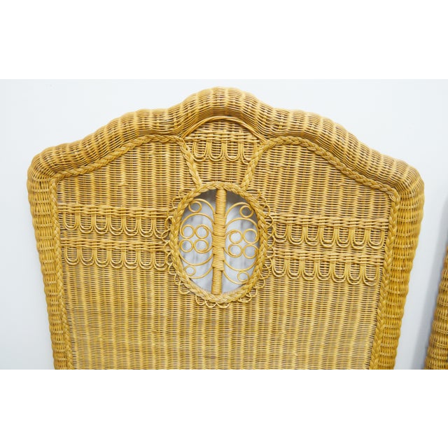 Pair of Twin Rattan Headboards. Store item #467. Polo Ralph Lauren. Some wear as pictured.