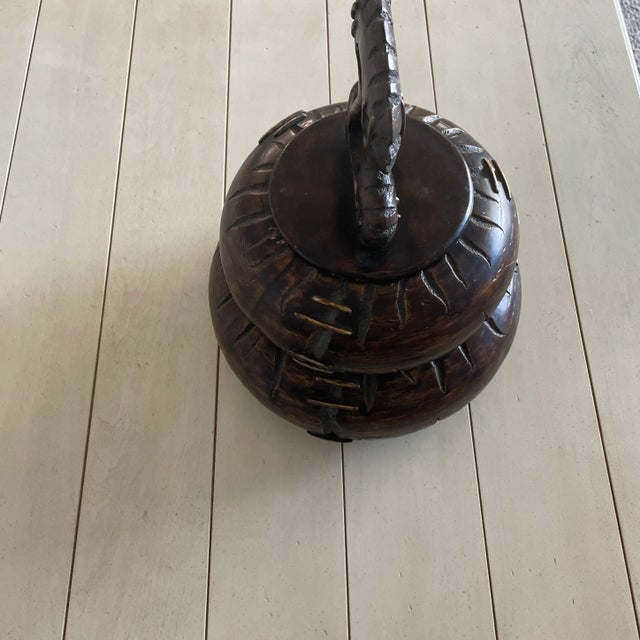 Tribal 1980s Exotic Carved Wood Fruit Holder For Sale - Image 3 of 12