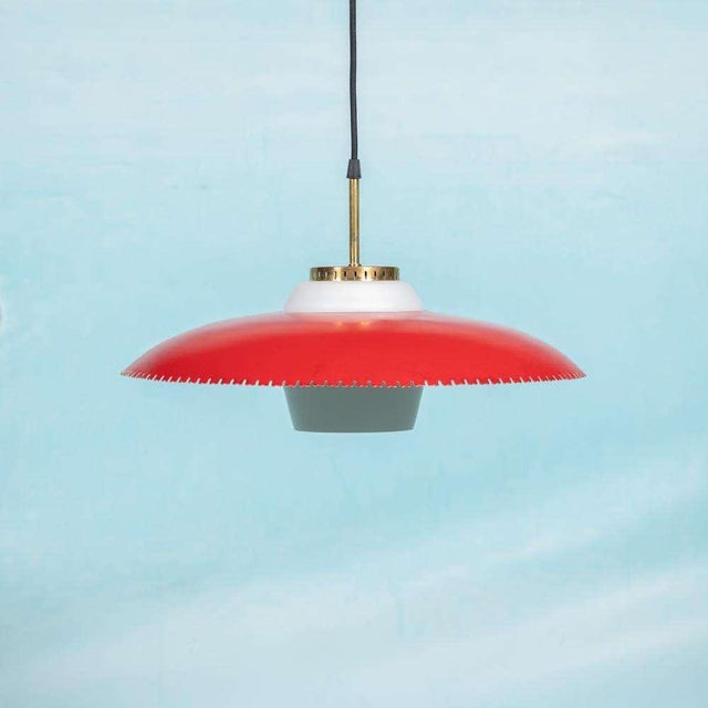 Vintage Opaline Hanging Lamp by Bent Karlby for Lyfa For Sale - Image 13 of 13