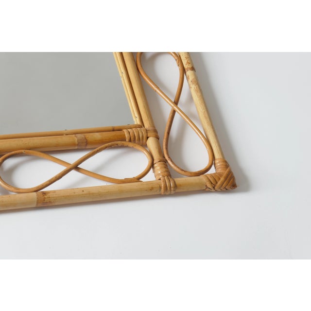 Rectangular Rattan Mirror, France, 1960s For Sale - Image 6 of 8