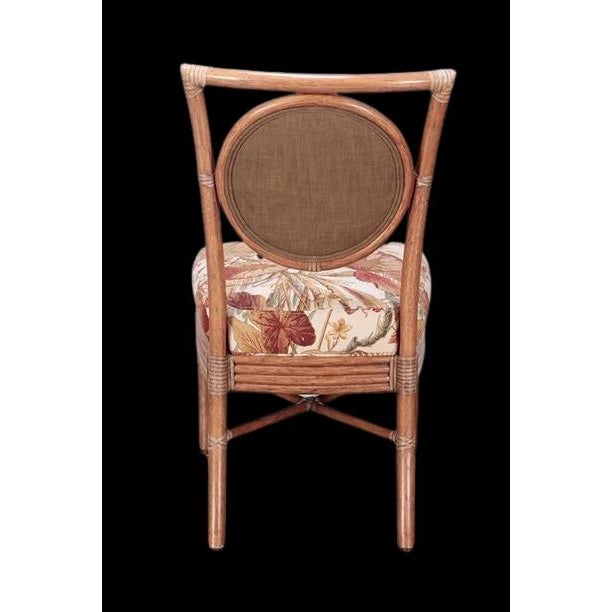 Set of 4 Upholstered Rattan Side Chairs Chairish