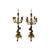 Mid 20th Century Candelabra Pair Brass 4 Arms With Cherub Angel Figures Vintage French Decor For Sale - Image 4 of 9