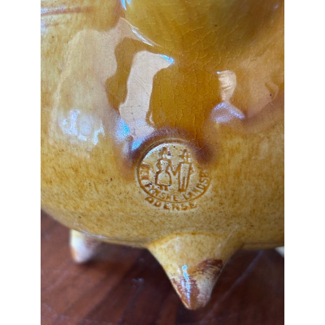 Mid 20th Century Danish Studio Pottery Vessel – Fynske Landsby Odense, Sculptural Tripod Form For Sale - Image 9 of 10