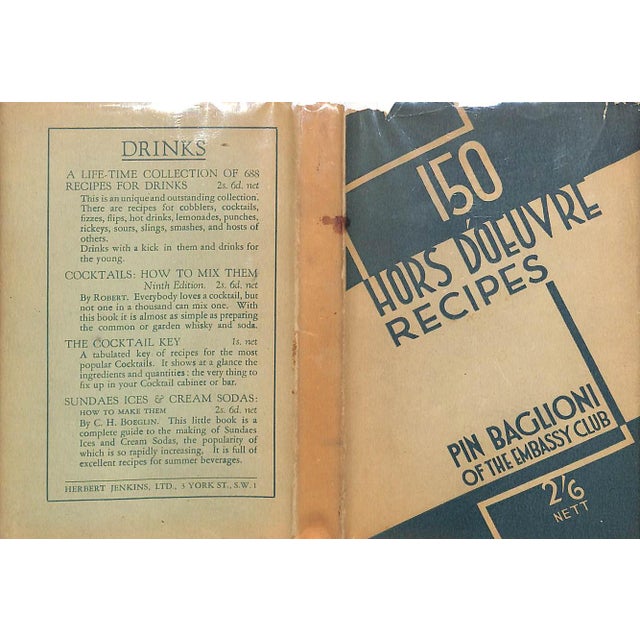 BAGLIONI, "Pin" [of The Embassy Club] [117] pp. Herbert Jenkins Limited 1934 6 1/4" x 4 1/4"
